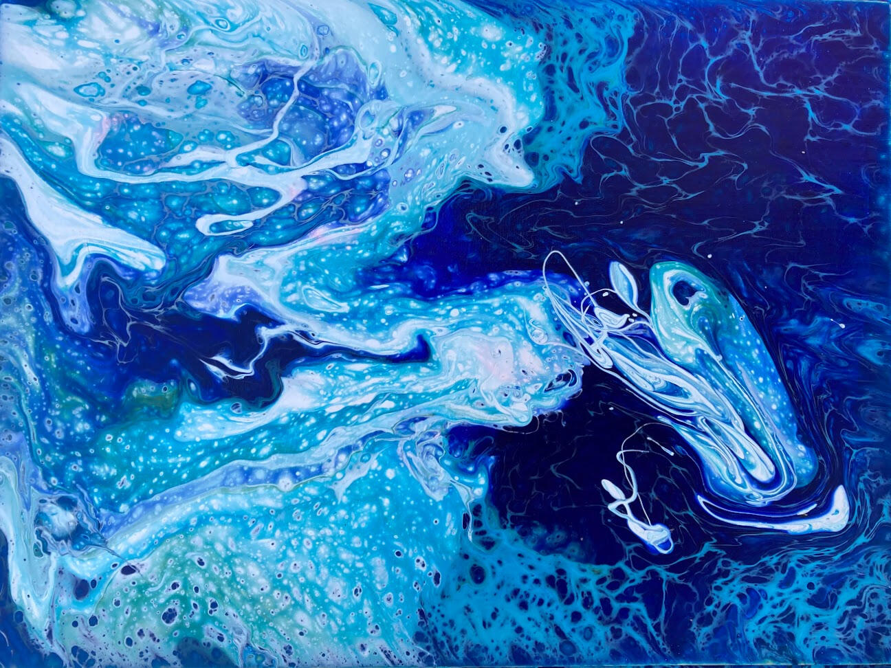 Fish Abstract 16x12 acrylic/wood