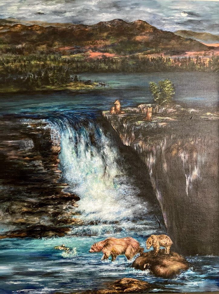 Waterfall 22x28 acrylic/canvas