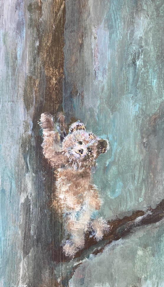Bearcub 3x5 acrylic/cradled wood